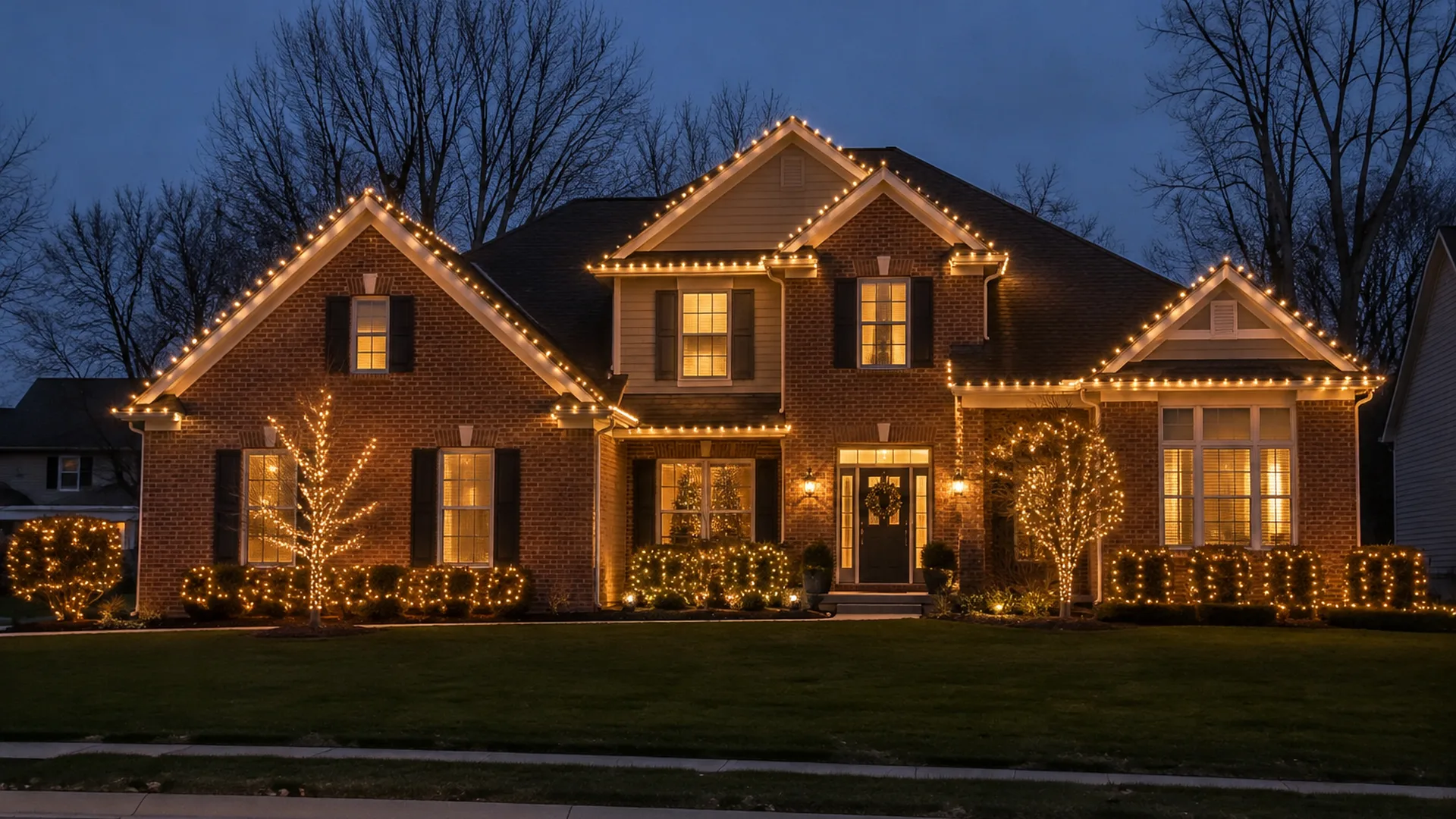 Christmas light installation in Loveland, OH